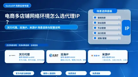 电商多店铺网络环境怎么选代理IP？Socks5、HTTP 和 L2TP 方案说明封面图