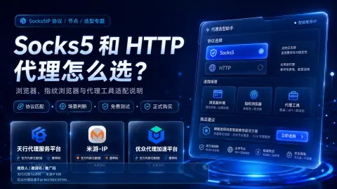 Socks5 和 HTTP 代理哪个更适合国内业务？浏览器、指纹浏览器和工具代理对比封面图