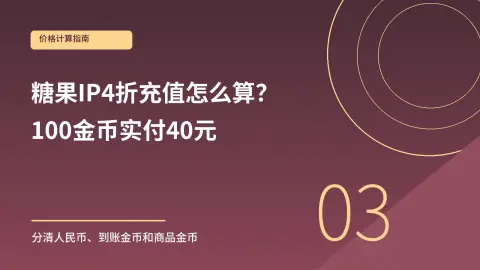 糖果IP4折充值怎么算？100金币实付40元封面