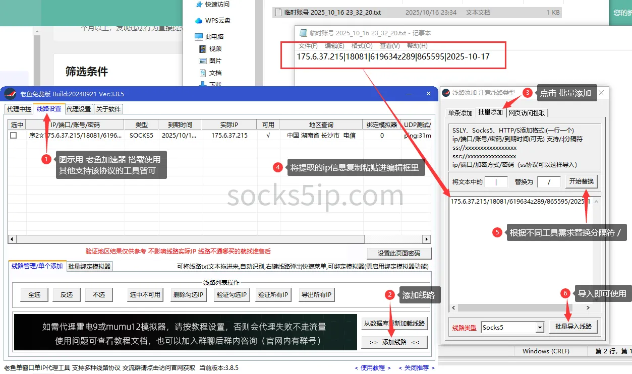糖果IP连接信息导入第三方工具