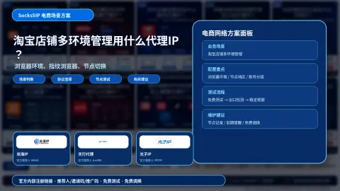 淘宝店铺多环境管理用什么代理IP？浏览器、指纹浏览器和节点切换方案封面图