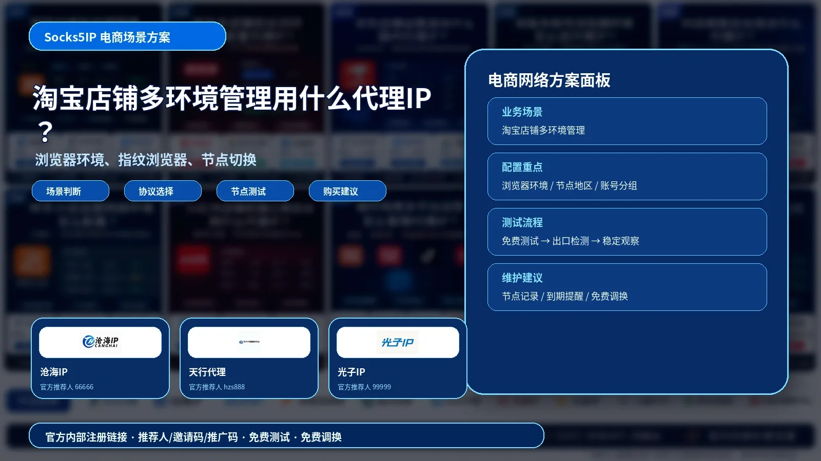 淘宝店铺多环境管理用什么代理IP？浏览器、指纹浏览器和节点切换方案封面图