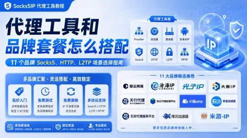代理工具和品牌套餐怎么搭配？11 个品牌 Socks5、HTTP、L2TP 场景选择指南封面图