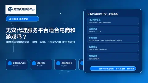 无双代理服务平台适合电商和游戏吗？邀请码、测试和免费调换规则说明封面图