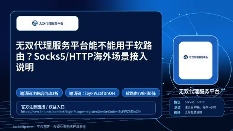 无双代理服务平台能不能用于软路由？Socks5/HTTP海外场景接入说明封面图