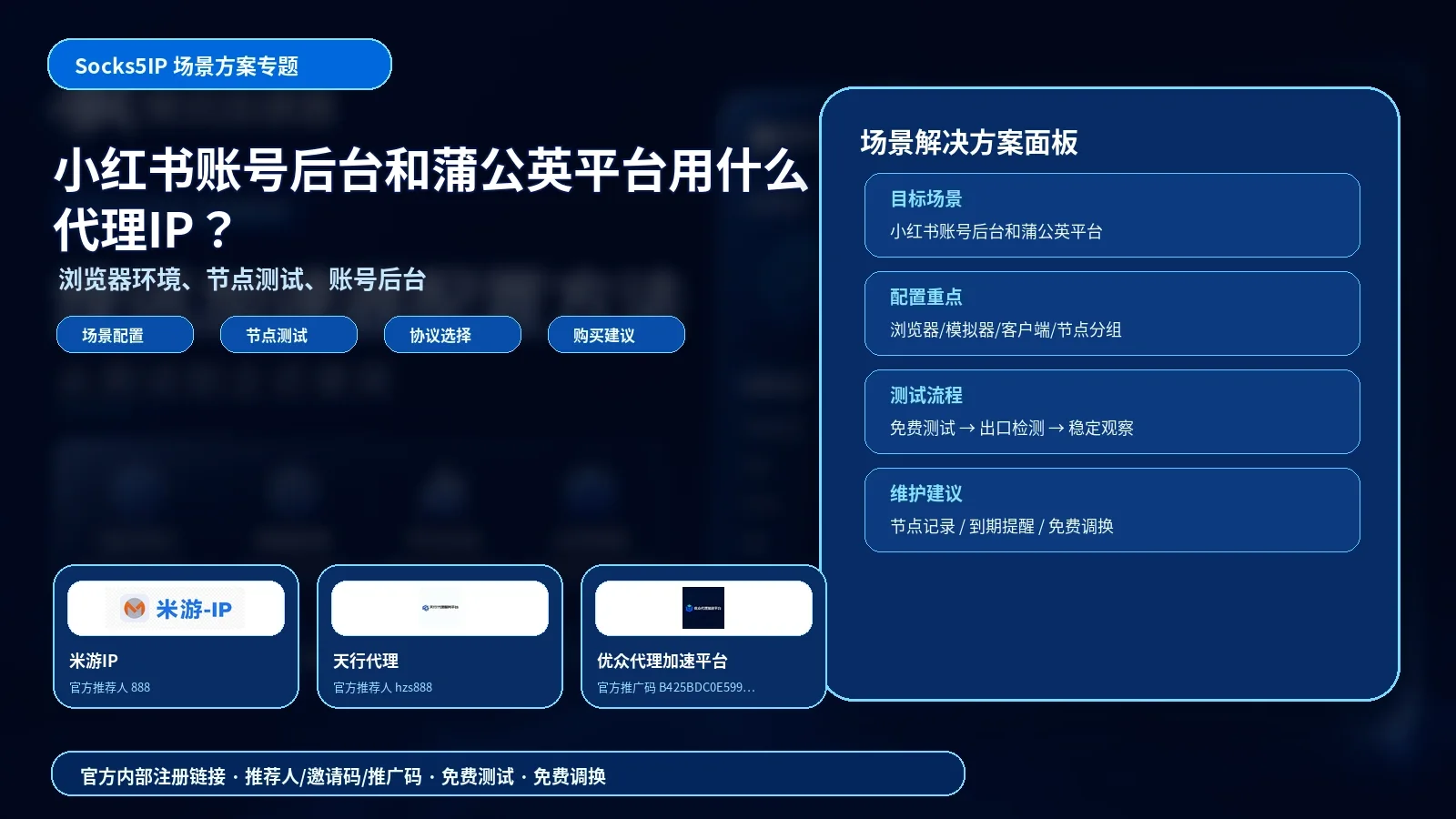 小红书账号后台和蒲公英平台用什么代理IP？浏览器环境和节点测试建议封面图