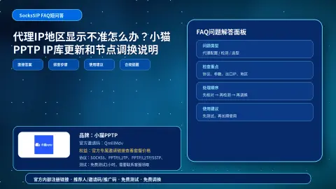 代理IP地区显示不准怎么办？小猫PPTP IP库更新和节点调换说明封面图