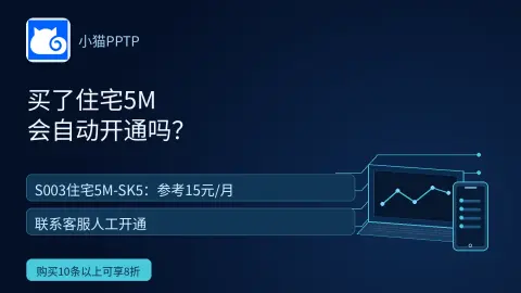 小猫IP购买住宅5M后会自动开通吗？封面