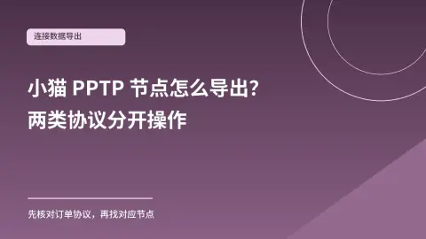 小猫 PPTP 节点怎么导出？SOCKS5 与 L2TP 分开操作封面