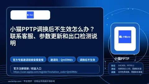 小猫PPTP调换后不生效怎么办？联系客服、参数更新和出口检测说明封面图